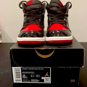 Toddler Jordan 1 Patent Bred size 8C